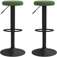 vidaXL Möbel 2er Set Barhocker - Tresenhocker - Barstuhl - multifunktional& Moderne - Dunkelgrün Samt - Barstühle klassischem Design CLORIS6460466