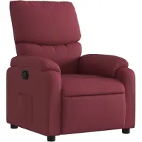 Syfax Relaxsessel Weinrot Stoff, manuelle Liegefunktion, Seitentasche, 110 kg, 75x99x99 cm