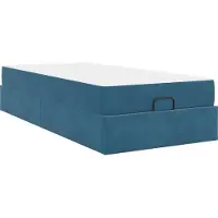 Syfax Bettgestell mit Matratze 2 pcs Blau Samt