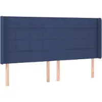 Syfax Kopfteil mit Ohren Blau 183x16x118/128 cm Stoff