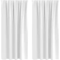 vidaXL Verdunkelungs-Vorhänge mit Ringen 2 pcs Hellweiß 175 x 140 cm