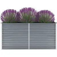 vidaXL "2026 Promotion" Garten-Hochbeet - Pflanzkasten - Verzinkter Stahl 160x40x77 cm - Grau - Beete CC26339