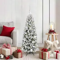 vidaXL "Schlussverkauf" Künstlicher Weihnachtsbaum(1 pc) - Kunstbaum/Tannenbaum - mit 150 LEDs mit Ständer Weiß 120 cm C7525