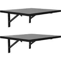 StarTech.com Werkbank zur Wandmontage - Klappbar 2 Stück - Tragkraft 226,8 kg - Holz & Stahl - Größe 60×58×25 cm je Werkbank - Schwarz