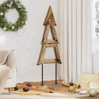 vidaXL "Schlussverkauf" Weihnachtsbaum(1 pc) - Kunstbaum/Tannenbaum - mit Ständer Braun 120 cm Massivholz Teak C8127