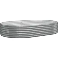 vidaXL Hochbeet Verzinkter Stahl 214x140x36 cm Grau