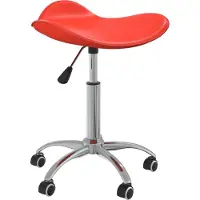 Syfax Roter Kunstleder Bürostuhl, höhenverstellbar, schwenkbar, mit Rollen, 44x44x(46-57) cm, bis 110 kg