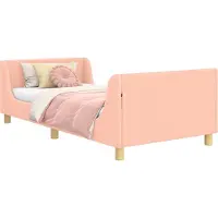 Syfax Kinderbettgestell mit Kopfteil Rosa 90 x 190 cm Schafstoff