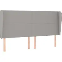 Syfax Kopfteil mit Ohren Hellgrau 183x23x118/128 cm Stoff