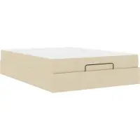 Syfax Bettgestell mit Matratze 2 pcs Creme Stoff