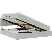Syfax Aufbewahrungsbett mit Matratze Hellgrau 180 x 200 cm Samt