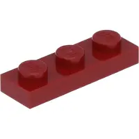 LEGO 1x3 Platte 3623 - 250 Stück Dunkelrot