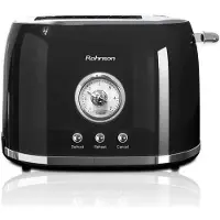 Rohnson Nostalgie Toaster R-2220 mit Auftaufunktion, Hochheben und Zentrieren, für 2 Scheiben, 800 W