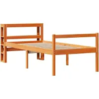Syfax Bettgestell mit Kopfteil ohne Matratze Wachsbraun 75x190 cm