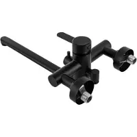 StarTech.com Küchenarmatur/Küchenwasserhahn - Ausziehbrause - 3 Strahlarten, wassersparend - Hochdruck - SUS304 Edelstahl - Einhebel - 2-Loch 13–17 cm - Schwarz