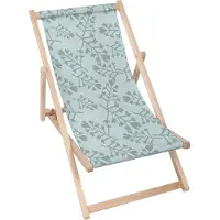 Dreamroots Liegestuhl klappbar Holz bis zu 130 kg, Sonnenliege klappbar mit 3-stufiger Neigungsregulierung der Rückenlehne, Flowers and Branches Patt