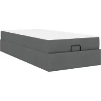 Syfax Bettgestell mit Matratze 2 pcs Dunkelgrau Stoff