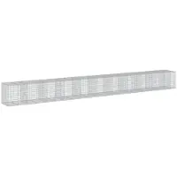 vidaXL Gabione mit Deckel 1050x100x100 cm Verzinktes Eisen