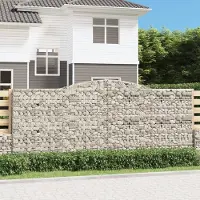 Prolenta Maison Exclusive - Gabionen mit Hochbogen 8 Stk. 400x50x160/180cm Verzinktes Eisen