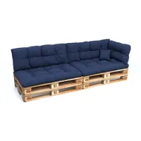 Pokar Palettenkissen mit schöner Steppung Auflage Palettensofa, Größe:6er Set, Farbe:Dunkelblau