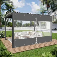 StarTech.com PVC-Plane - Outdoor-Vorhang mit Reißverschluss - Wasserdicht - Schwer 650 g/m² - Für Veranda, Pergola, Garage - Maße 2,4 x 2,1 m - Dunkelgrau