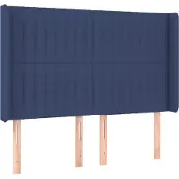 Syfax Kopfteil mit Ohren Blau 147x16x118/128 cm Stoff