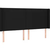 Syfax Kopfteil mit Ohren Schwarz 163x16x118/128 cm Stoff