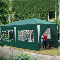 Yakimz Pavillon Polyethylen Stahlrohre – s Partyzelt aus Polyethylen und Stahlrohren, praktisches Gartenzelt Grün 3x6m