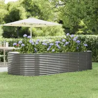 Prolenta Maison Exclusive - Hochbeet Grau 291x140x68 cm Verzinkter Stahl