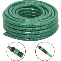 vidaXL [Home] Gartenschlauch mit Armaturen-Set Grün 0,9" 50 m PVC , Neue Mode 2024 im häuslichen Leben