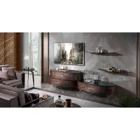 AEA Design Wohnwand Sideboard 2x Wandablage rtv Kommode Anrichte 4 tlg. Set RTV