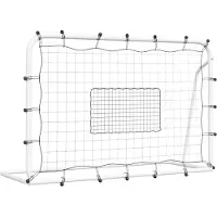 Syfax Fußball-Rebounder Weiß & Schwarz 184x61x123 cm Stahl & PE