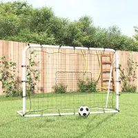 Prolenta Maison Exclusive - Fußball-Rebounder Weiß & Schwarz 184x61x123 cm Stahl & PE