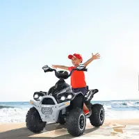 Costway 12V Elektro Kinderquad mit Musik, Hupe & LED Scheinwerfer, 2,2-4,3 km/h für Kleinkinder ab 3 Jahre (Schwarz)
