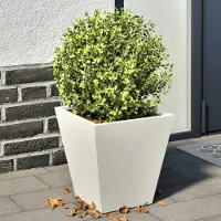 vidaXL "Rabatt" Pflanzkübel 2 Stk. - Stabile Konstruktion - Weiß 30x30x30 Stahl - Beete CC23722