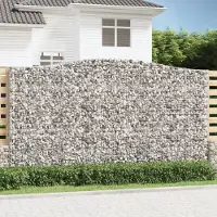 Prolenta Maison Exclusive - Gabionen mit Hochbogen 2 Stk. 400x50x220/240cm Verzinktes Eisen