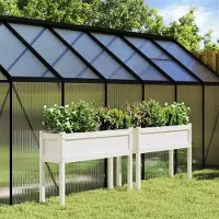 Prolenta Maison Exclusive - Pflanzkübel 2 Stk. mit Beinen Weiß Massivholz Kiefer