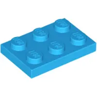 LEGO 2x3 Platten 3021 - 250 Stück Dunkles Azurblau