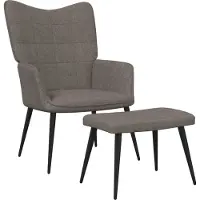 vidaXL Möbel Relaxsessel mit Hocker Taupe Stoff - Fernseh- & Relaxsessel 327961