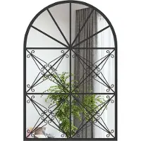 StarTech.com Wandspiegel - Fensterspiegel aus Metall - 58 x 87 cm - Mit Haken - Dekorativ - Schwarz