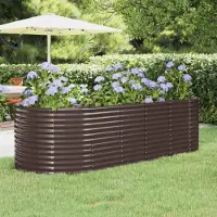 vidaXL Möbel Hochbeet Pulverbeschichteter Stahl 249x100x68 cm Braun - Beete 319065