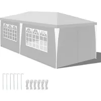 Jiubiaz Pavillon Camping Robustes Festzelt Verbolzung Partyzelt Praktisches 3x6m Weiß