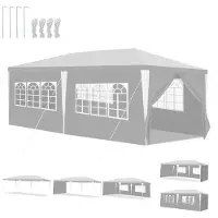 Yakimz 3 x 3 m / 3 x 6m Garten Pavillon mit Seitenteilen wasserdichtes Zelt mit Spiralschläuchen und großen Fenstern, für Party Hochzeiten Camping