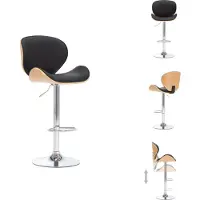 vidaXL Barhocker Schwarz Kunstleder - Barhocker