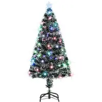 Prolenta Maison Exclusive - Vorbeleuchteter Weihnachtsbaum mit Ständer und LED 120 cm Glasfaser