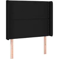 Syfax Kopfteil mit Ohren Schwarz 93x16x118/128 cm Stoff