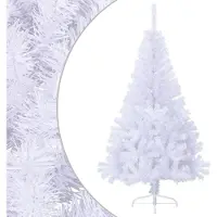 Syfax Künstlicher Halb-Weihnachtsbaum mit Ständer Weiß 150 cm PVC