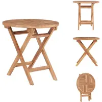 vidaXL Klappbarer Gartentisch 45 cm Teak Massivholz - Gartentische