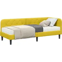 Syfax Eckbettgestell Gelb 80 x 200 cm Samt