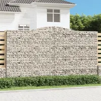 Prolenta Maison Exclusive - Gabionen mit Hochbogen 6 Stk. 400x50x220/240cm Verzinktes Eisen
